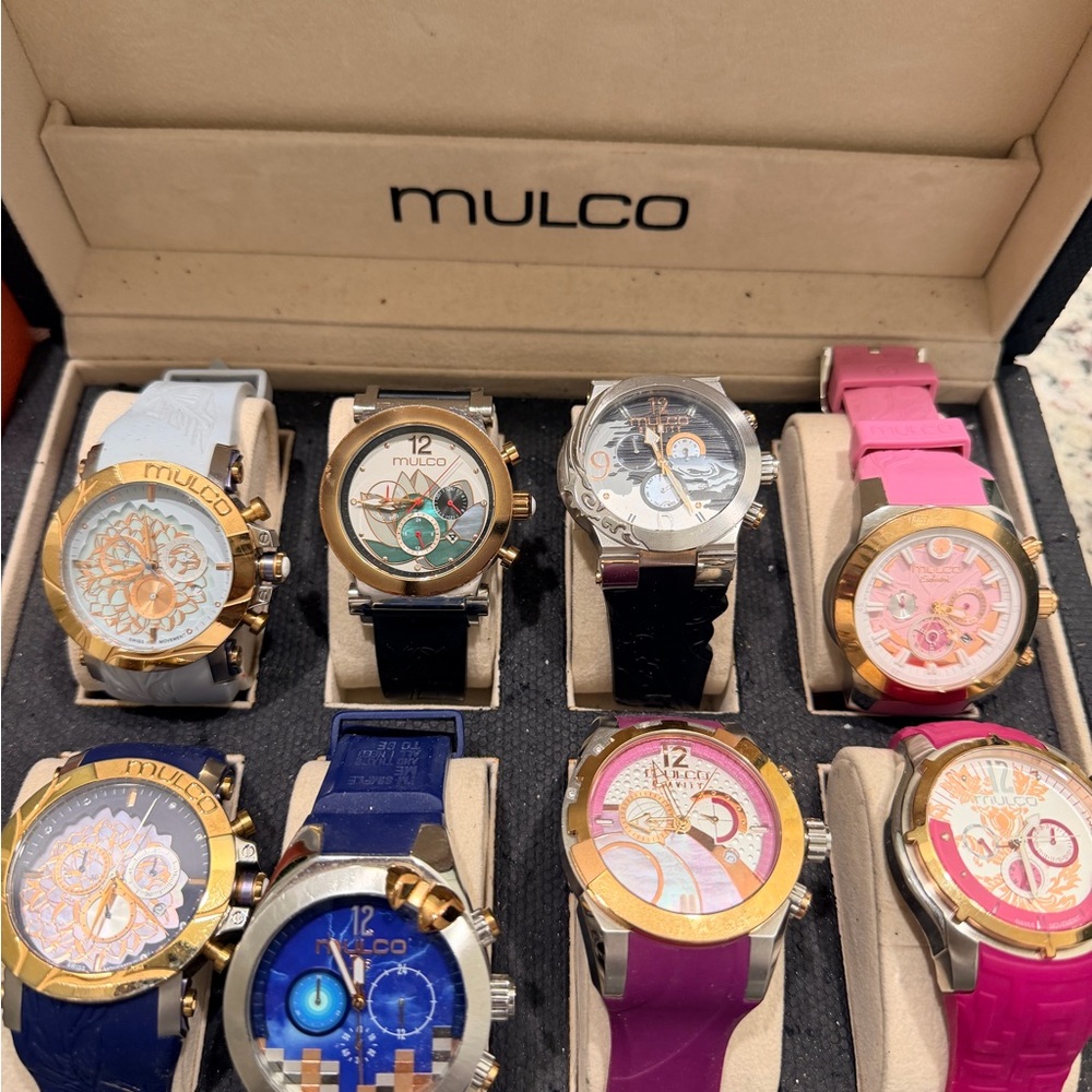Mulco Vibrant Watch Collection with Gold and Pink Accents